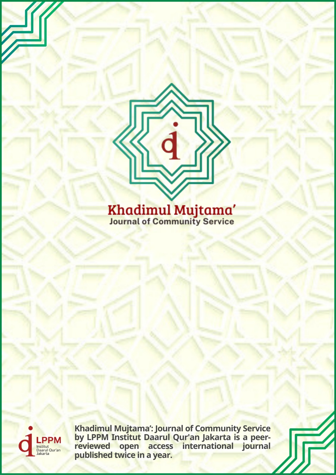 					View Vol. 1 No. 2 (2025): Khadimul Mujtama': Journal of Community Service
				